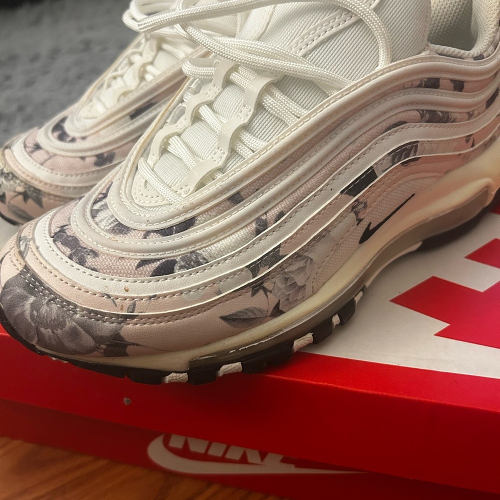 Nike Air Max 97 Floral trainers in white and black